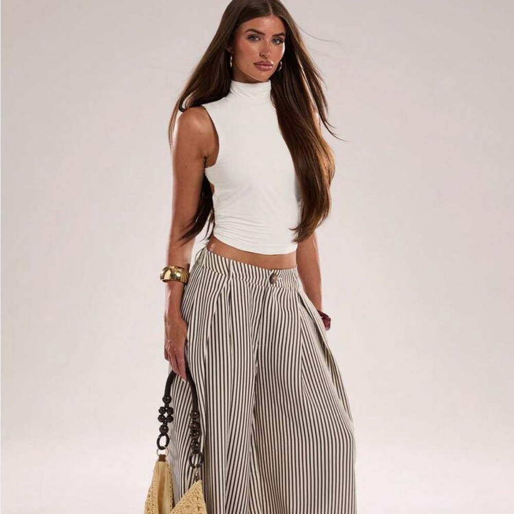 New Wide-Leg Striped pant size XL - Picture 4 of 4